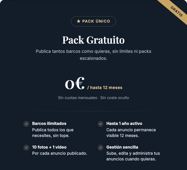 Pack gratuito ilimitado durante 1 año