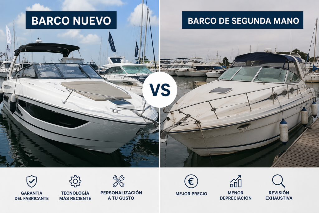 Barco nuevo o de segunda mano: comparación antes de comprar